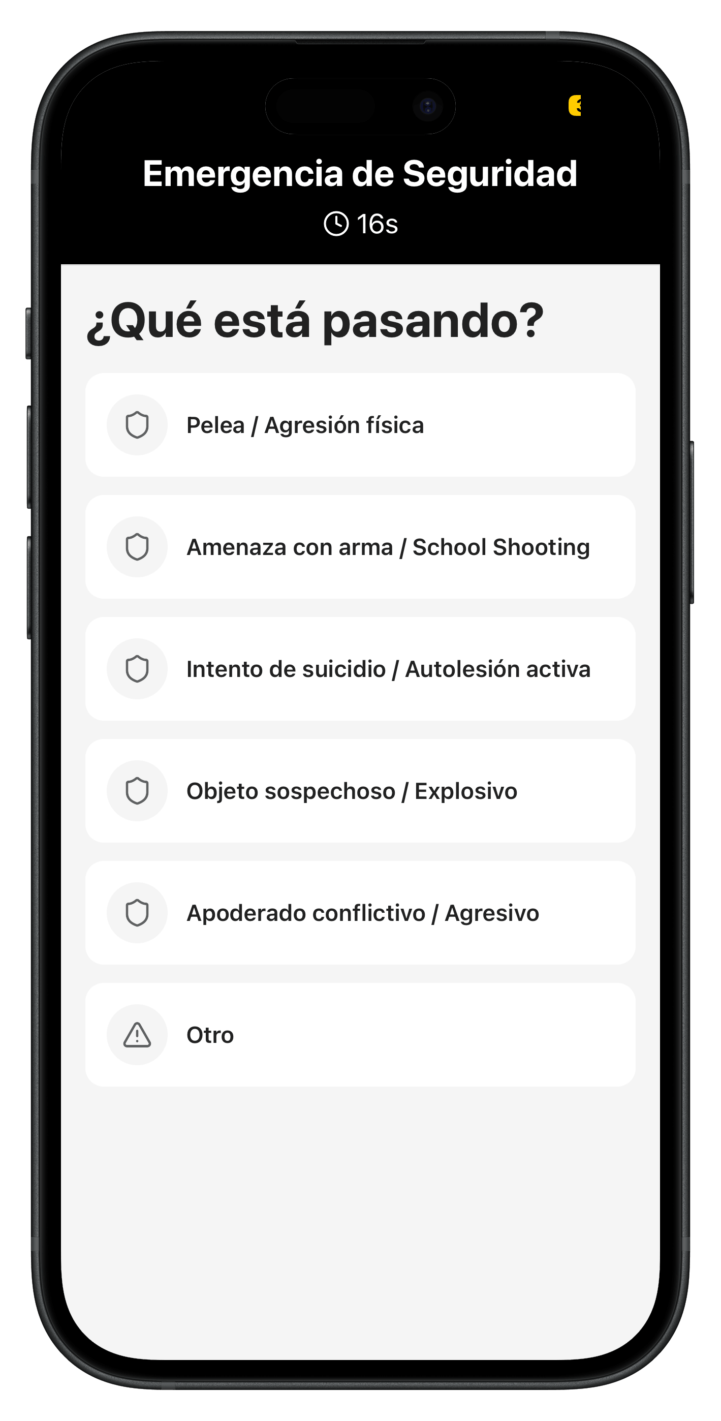 Clasifica el tipo de evento